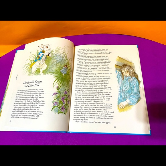 ALICE IN WONDERLAND VINTAGE 1993 HARDCOVER BOOK CLASSICS FOR YOUNG READERS 61p. - Picture 8 of 15